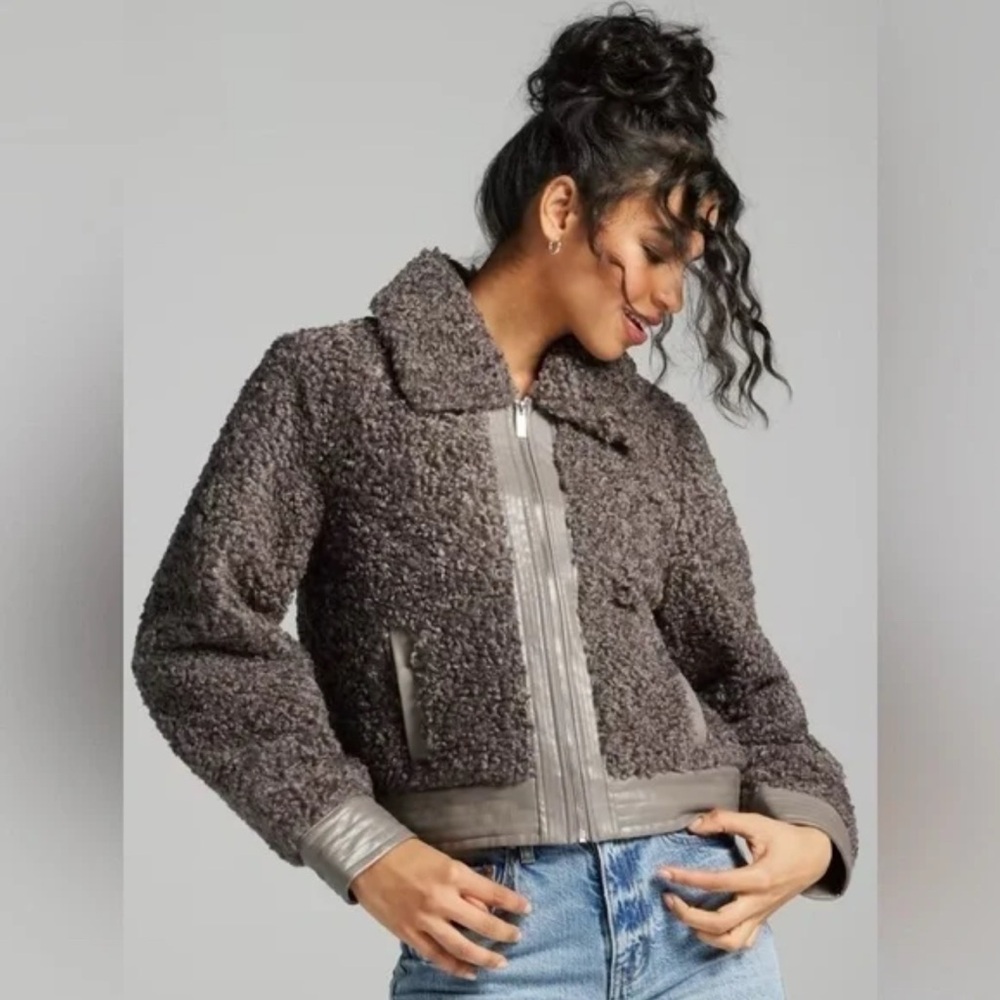 Gabrielle Union Charcoal Teddy Jacket